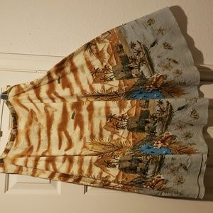 Vintage skirt with scenery ,beads,seaquins